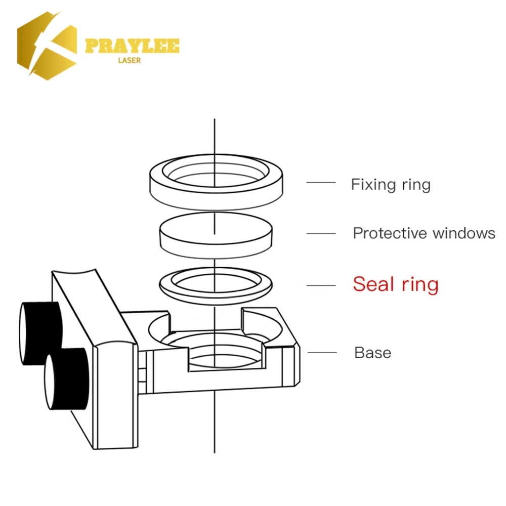 Imagem -02 - Praylee-original Raytools Selagem Anel para Laser Janela Protetora Lente Fibra Laser Cabeça 279x41 249x15 37x7 mm