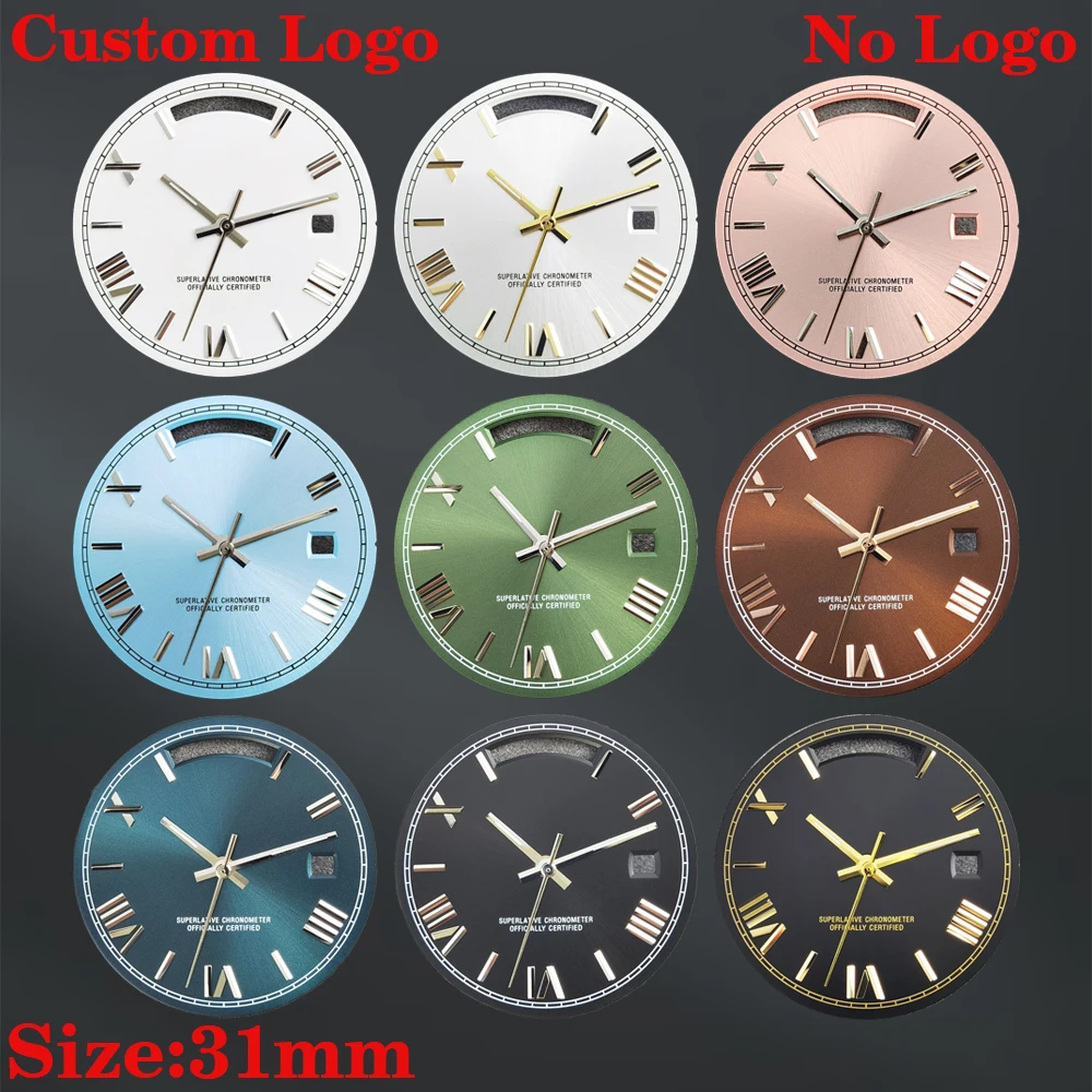 

8285 unmarked dial, custom logo all day calendar frame, metal nail Roman dial, suitable for 8285 movement accessories