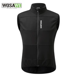 WOSAWE Winter Cycling Vest Warm Up Ciclismo Sleeveless Bike Bicycle Jacket MTB Coat Windproof Cycling Clothing Gilet no pockets