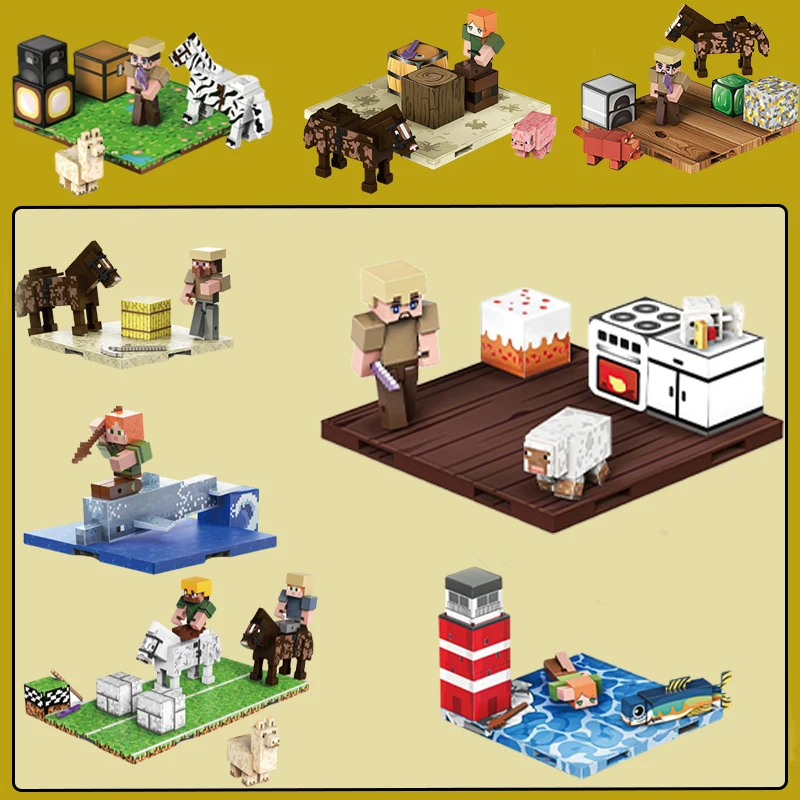 

Doll animal building block world, magnetic building blocks, various states, children's educational magnetic toys DIY