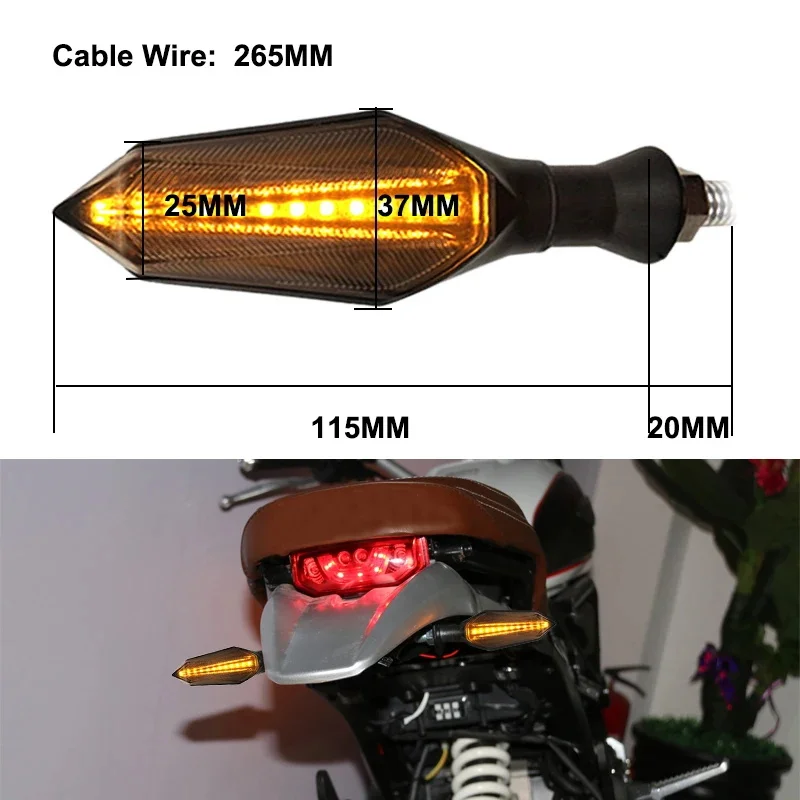 17LED Motorcycle LED Blue Light Arrow Turn Signal Lamp Sequential Flowing Indicator Lights Running Light Amber Double Color 12V