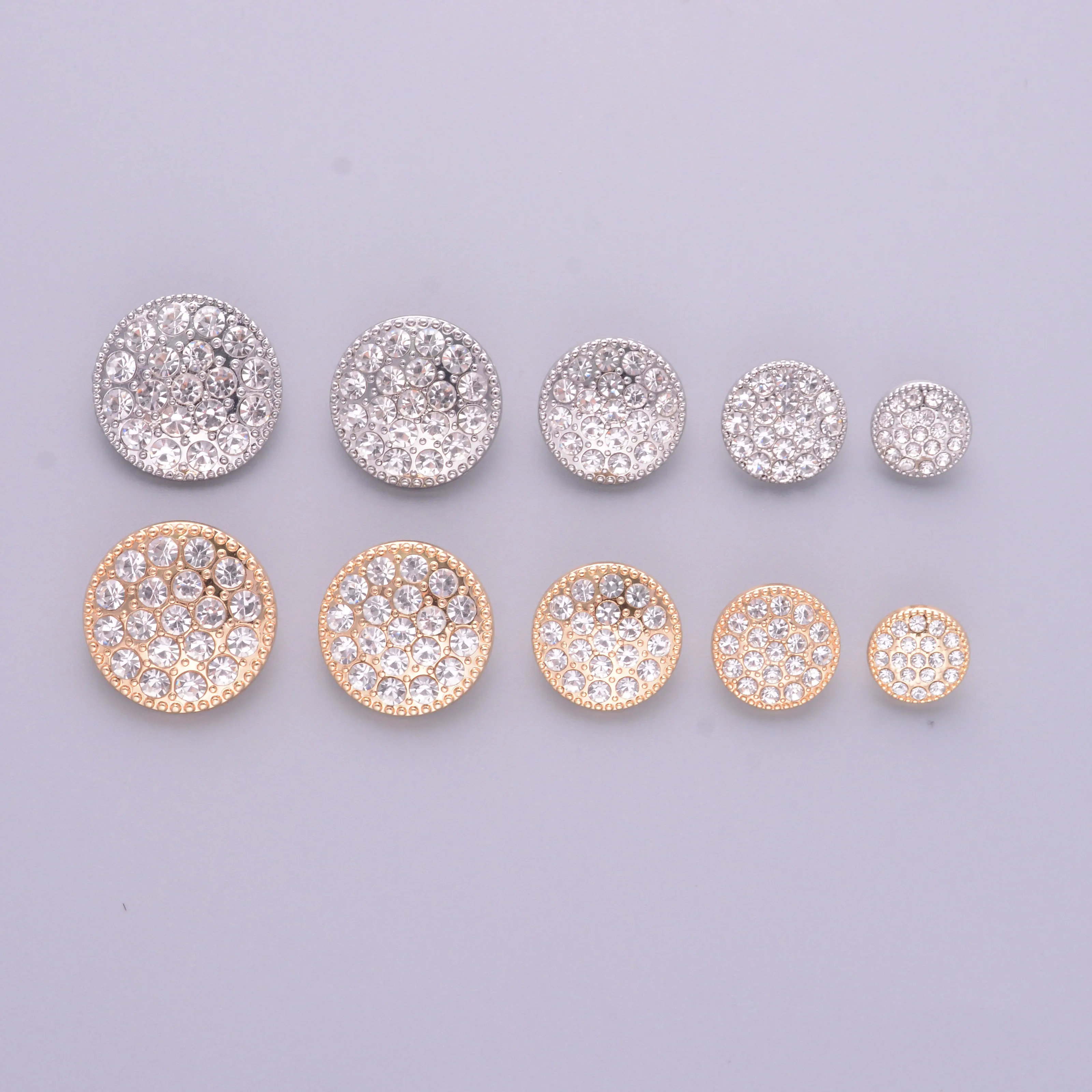 10pcs 12-23mm Luxury Sparkling Rhinestone Round Metal Buttons For Clothing Fashion Decor DIY Sewing Apparel Accessories