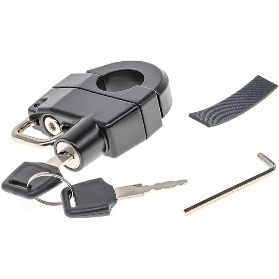 

Универсальный замок для мотоциклетного шлема, противоугонный защитный замок для шлема с рулем 22 мм 0,9 дюйма, подходит для мотоцикла, скутера