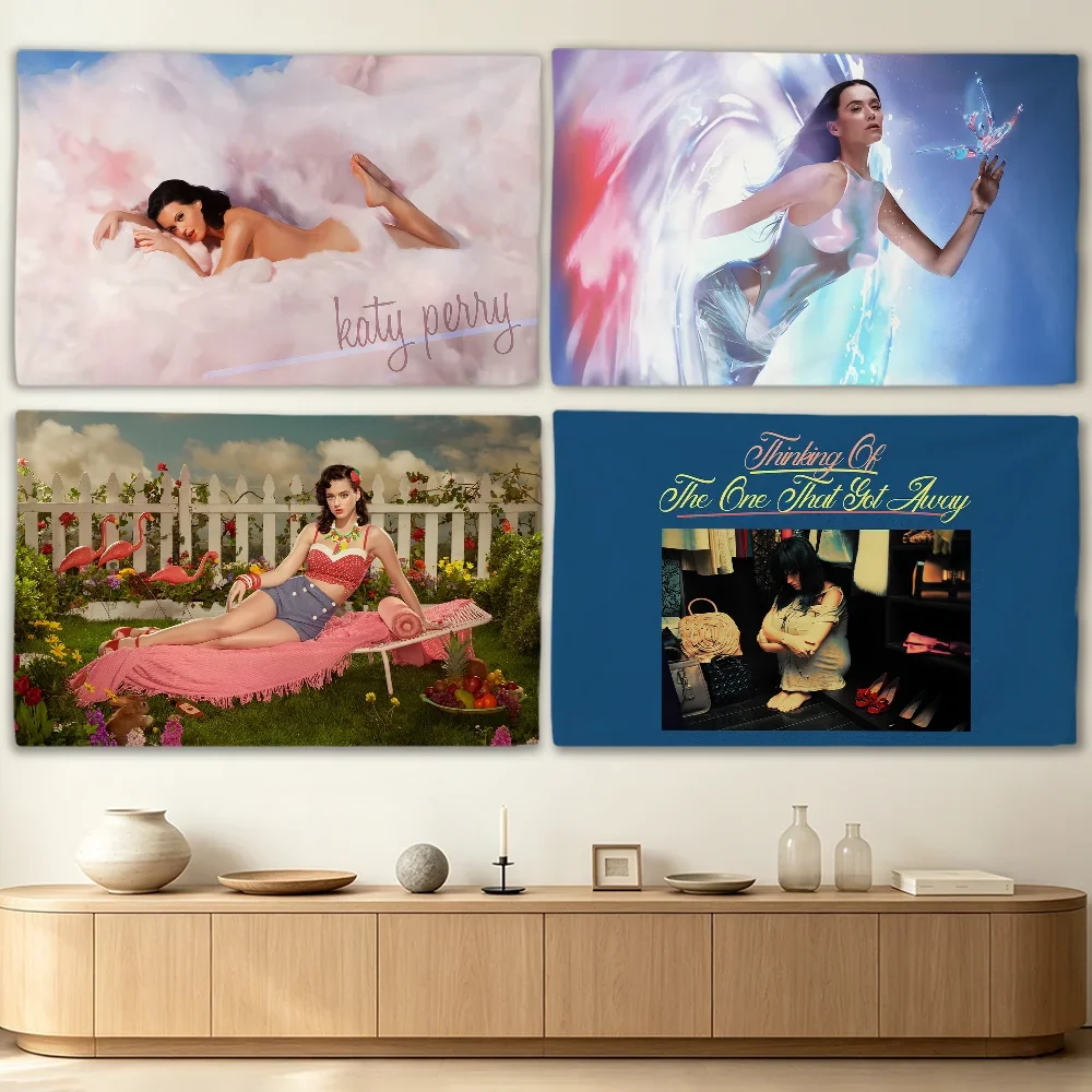 Singer K-Katy P-Perry bandaids flag Advertising Banner for Camping Decoration Outdoor & Garage Wall Hanging Decorations