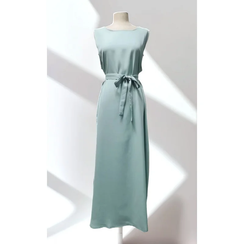 Roupas muçulmanas femininasAbayaSimple saia interna em camadas com vestido de cor sólida