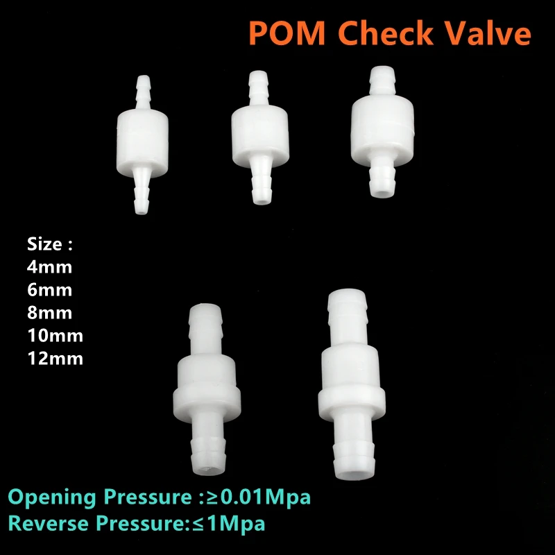 3~100PCS 4~12mm POM Check Valve Pagoda Joint Garden Irrigation Hose Non-Return Valve Aquarium Tank Air Pump One-way Valve