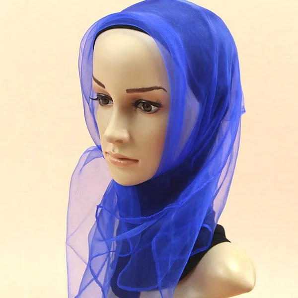 1pc 60x60cm Candy Colors Sheer Transparent Organza Chiffon Scarf Girls Women Dance Performance Square Neck Scarf view 3