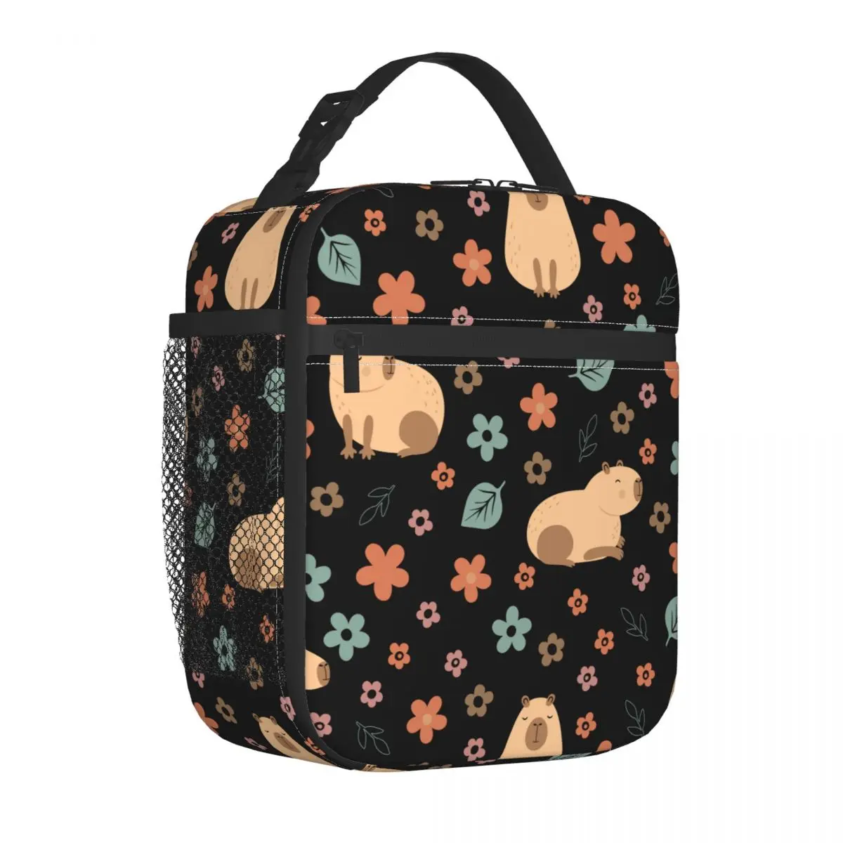 Capybara Cartoon Insulated Lunch Bags High Capacity Reusable Cooler Bag Tote Lunch Box Office Outdoor Food Handbags