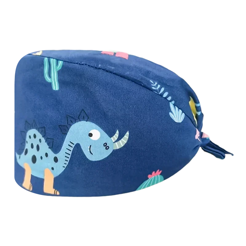 Printed care scrub cap for women Men's Doctor Nurse Medical Cap Cotton Comfort Hygiene Sports bike Chef skull accessories