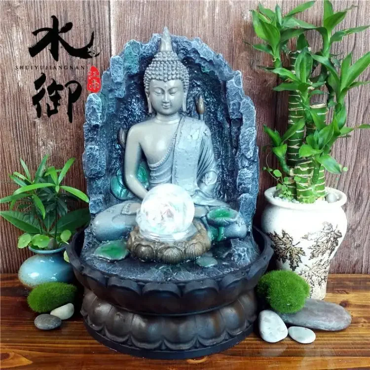 

Desktop lucky Water Ornaments Fountain Living Room Humidifier Southeast Asia Home Decoration Buddha Statue