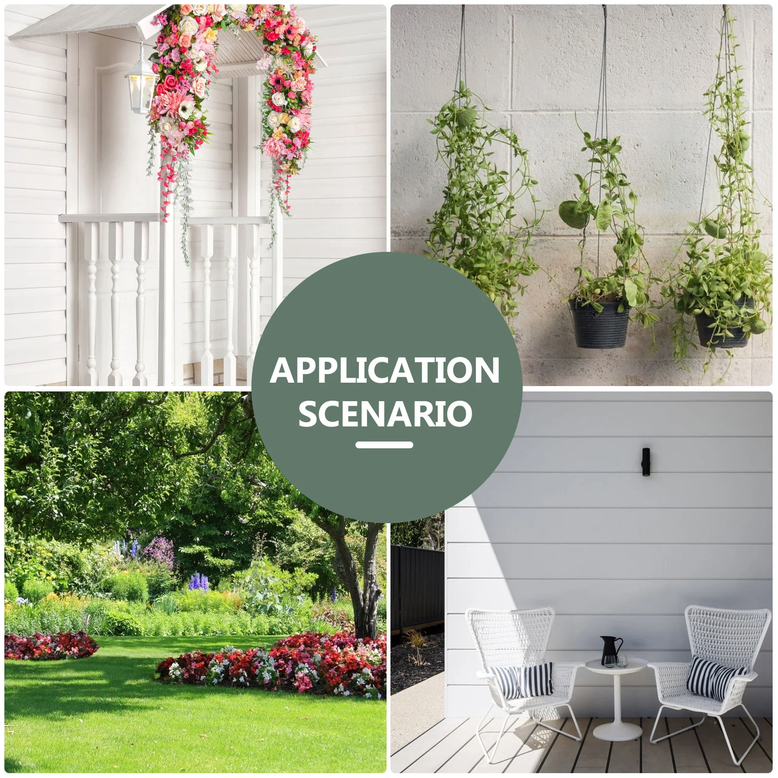 2 Pcs Wrought Iron Hook Lantern Hanging Bracket Plant Pot Hanger Wind Chime Flower Wall Planter