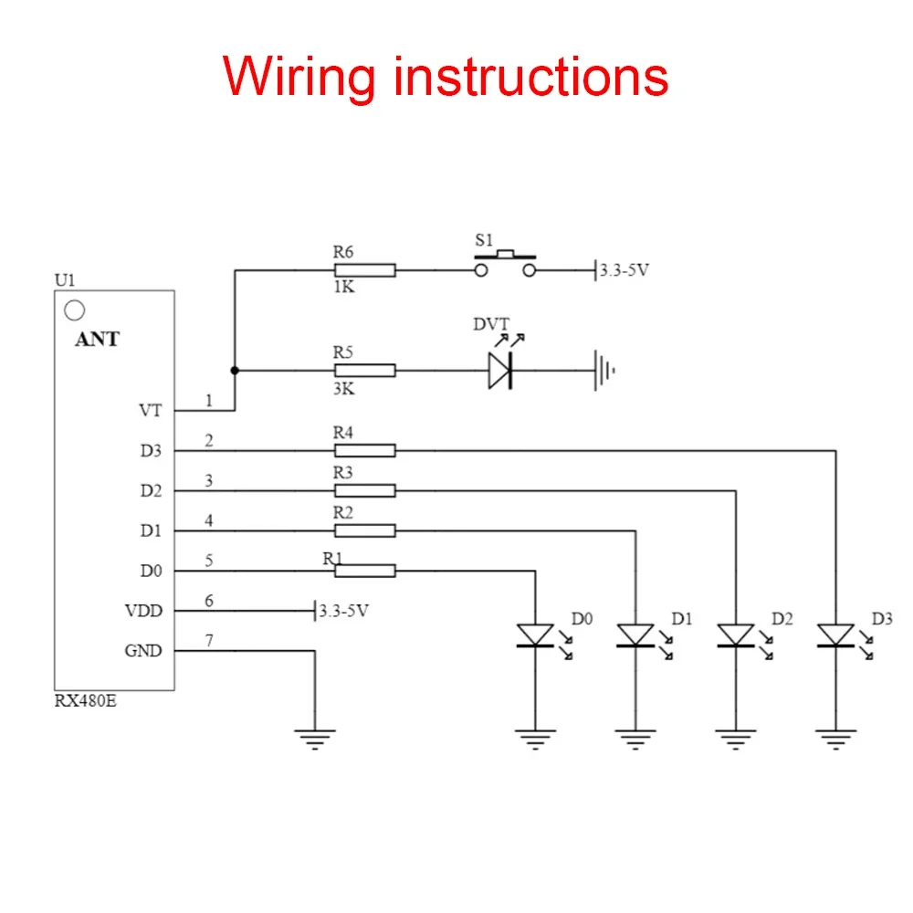 QIACHIP Remote Control Switch for Arduino Uno Module Smart Home, 4CH RF Learning Code 1527 Decoder Receiver, 4 Button, 5PCs