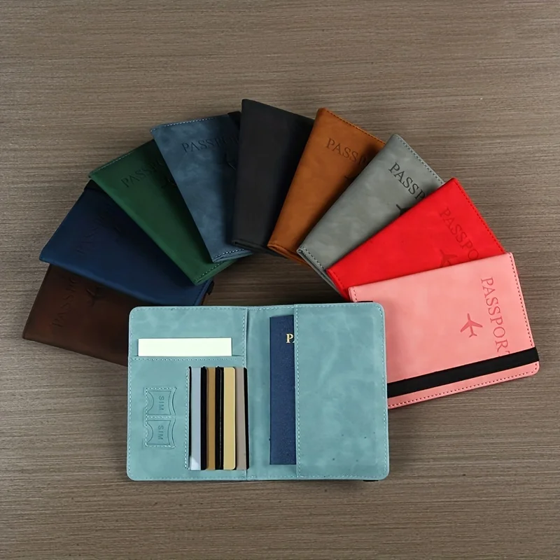 

Portable Passport Cover Storage Sleeve Protective Bag Multi-Function ID Bank Card PU Leather Wallet Case Travel Accessories