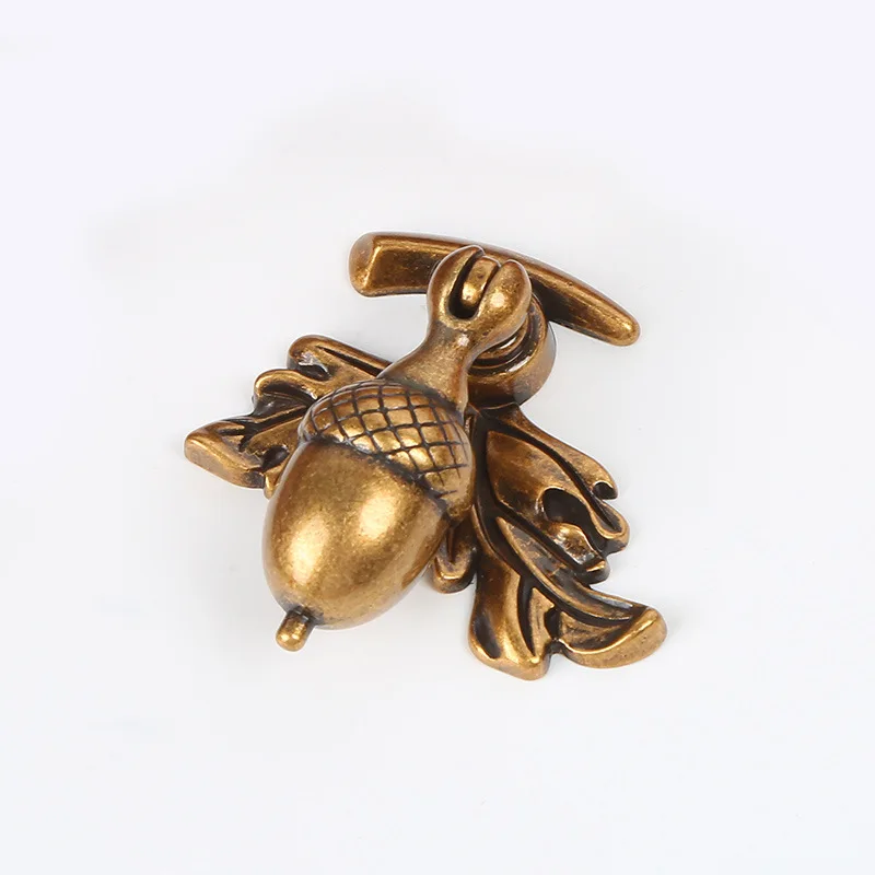 Light luxury creative acorn pendant handle European copper brushed drawer cabinet door single hole