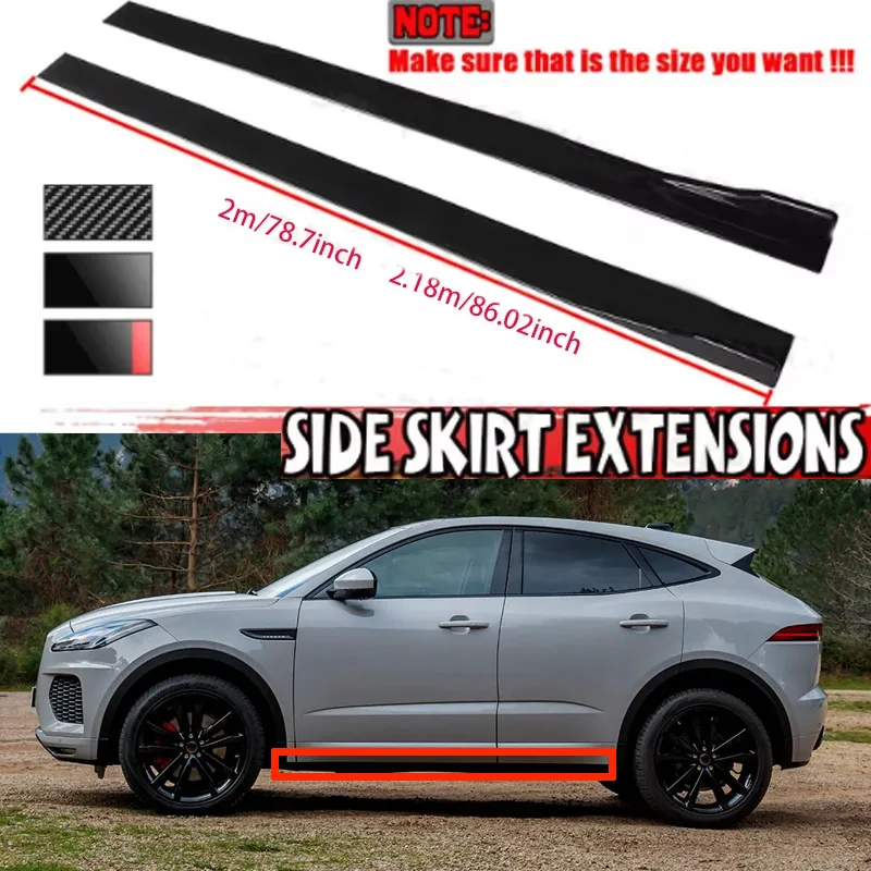 

FOR JAGUAR E-PACE F-PACE 2M Car Side Skirt Extension Plate Lip Separator Bumper 2.18M Racing Side Spoiler