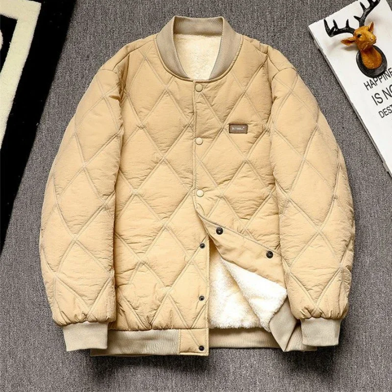 Fleeced Quilted Padded Jacket Man Loose Winter Coat for Men Thick Warm New In Harajuku Novelty Aesthetic Luxury Padding Designer