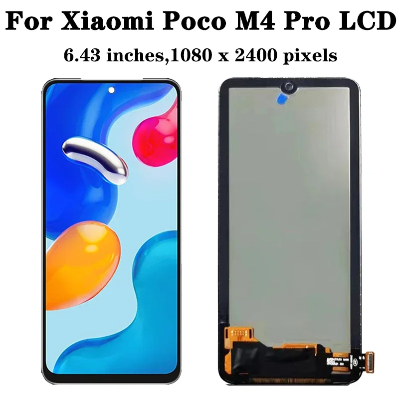 AMOLED LCD For Xiaomi Poco M4 Pro 4G LCD Display Touch Screen Panel For Poco M4 Pro M4Pro 2201117PI 2201117PI 2201117PG LCD