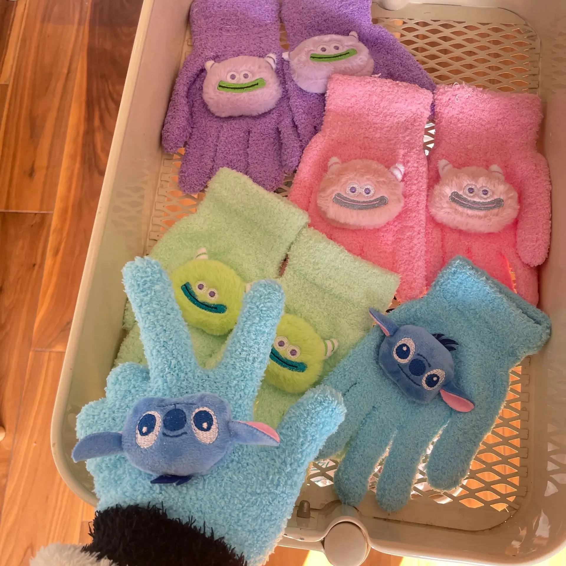 Плюшевые перчатки с рубином Диснея для женщин на осень и зиму, студенческие езды на велосипеде, теплые, милые, с рисунком собаки Пача, бобра, шерстяные, вязаные