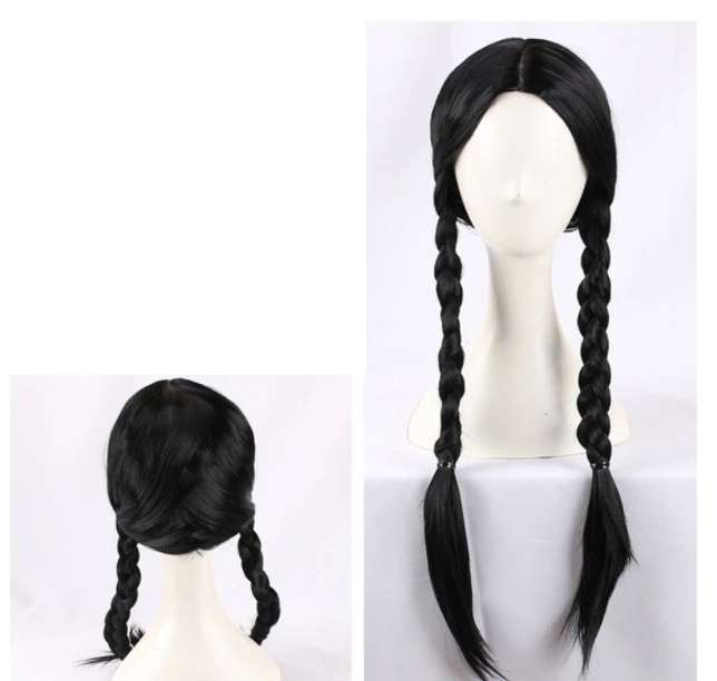 Kids Children Wednesday Wednesday Cosplay Costume Dress Outfits Halloween Carnival Suit Black Dress Role Play for Girls