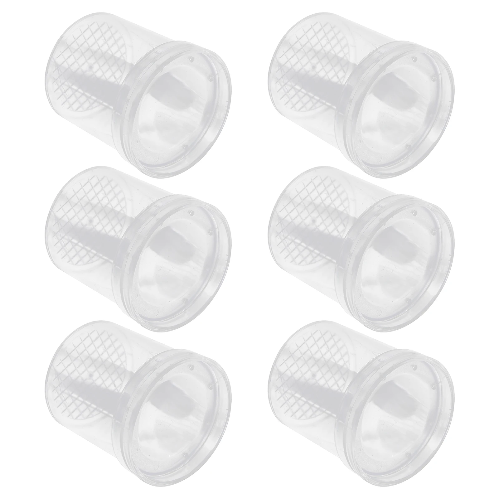 

6pcs Insect Observation Cup Plastic Magnifying Container Biological Study Toy With Air Holes Grid Bottom For Kids