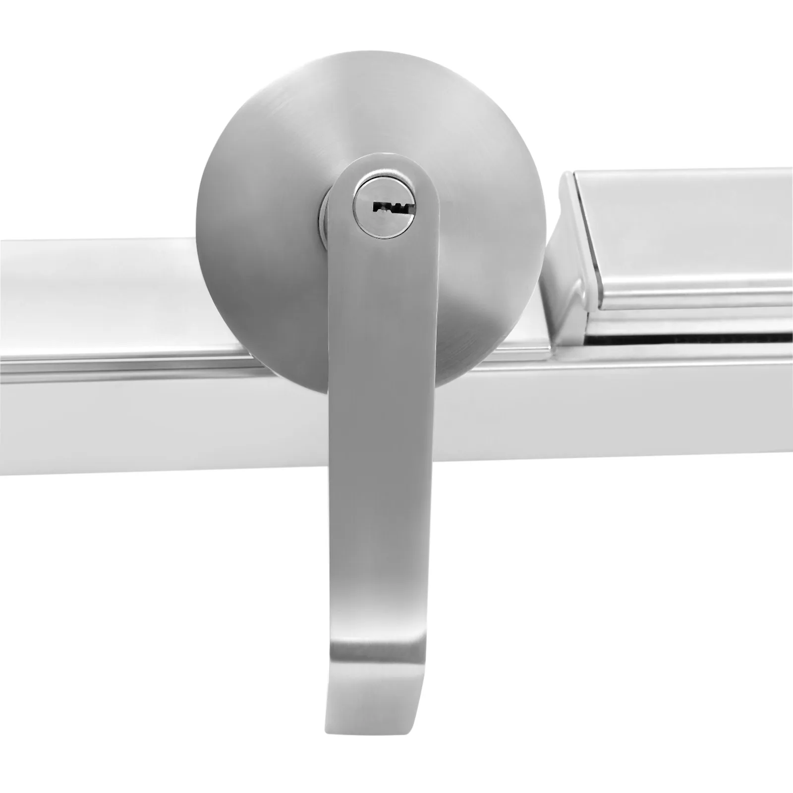 Perangkat Keluar Panic Bar Perak, Kunci Tanggam, Batang Dorong untuk Pintu Keluar & Tuas Keluar dengan Kunci Diterapkan pada Semua Jenis Pintu Interior