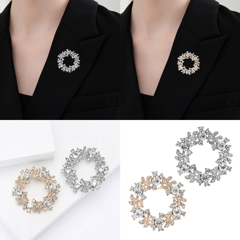 

Wreath Enamel Brooch Sturdy Alloy Fashion Lapel Pin with Portable Designs for Hat Backpack and Clothing Accessories Y08E
