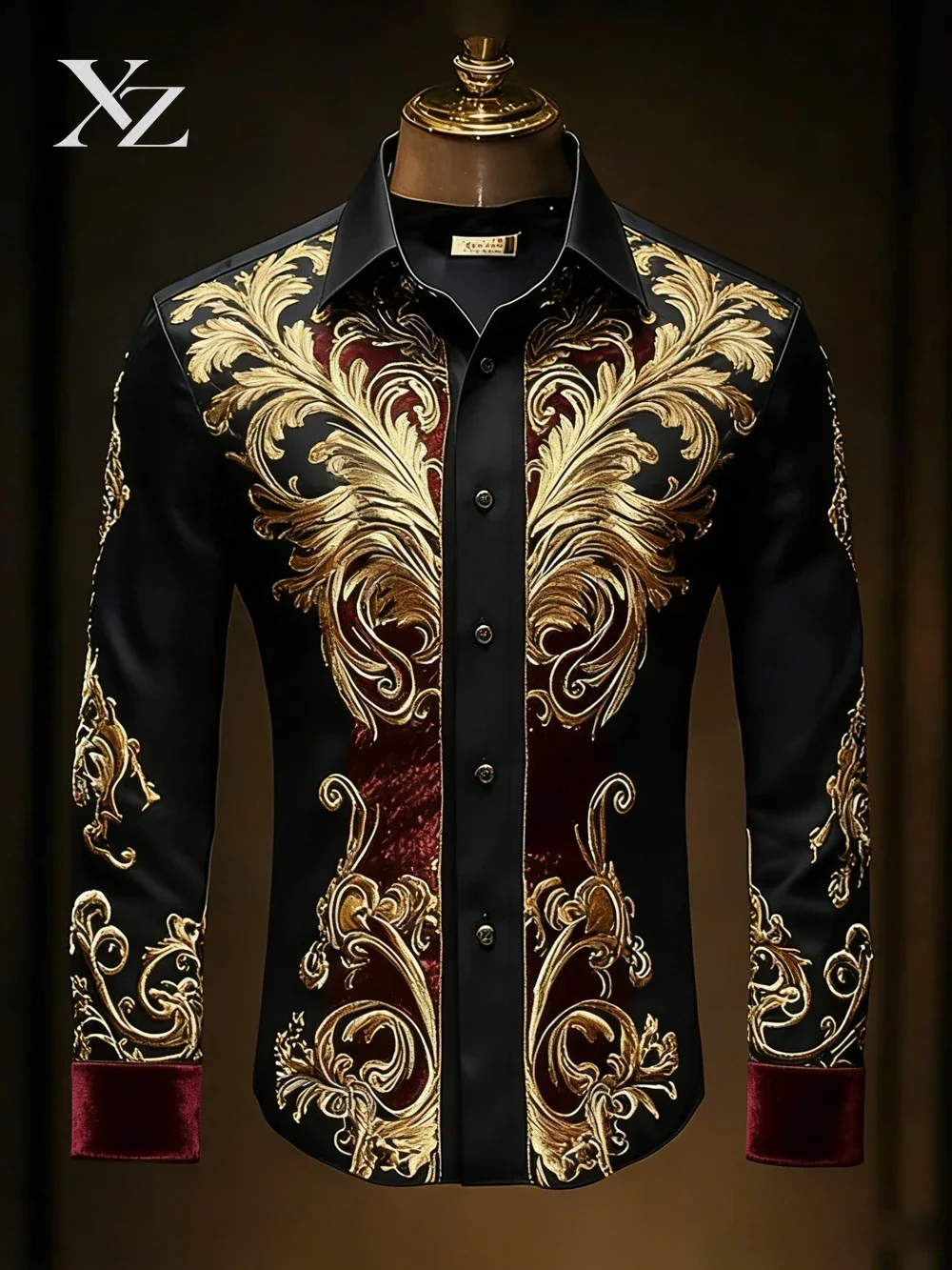 Mens Baroque Gorgeous Golden Long Sleeve Shirt Lion 3d Print Hawaiian Shirt Men Women Fashion Satin Blouse Men Clothing Angel