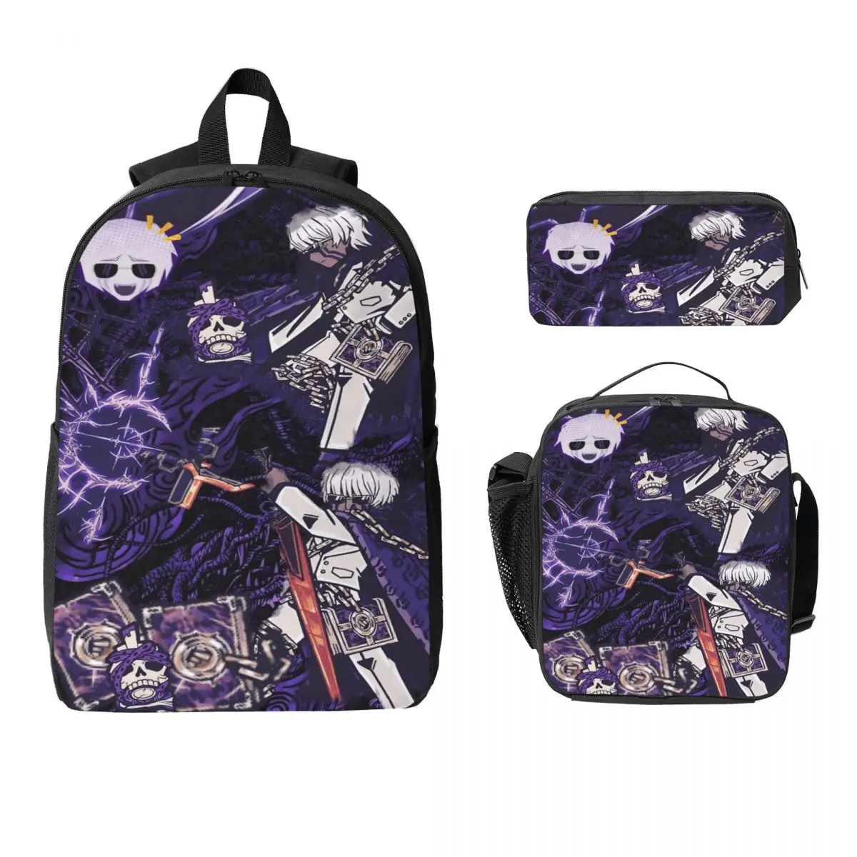 

3Pcs Limbus Company Games merch Backpack Set for Children Pencil Boxes Bookbag Sets with Lunch Box For School Students Knapsack