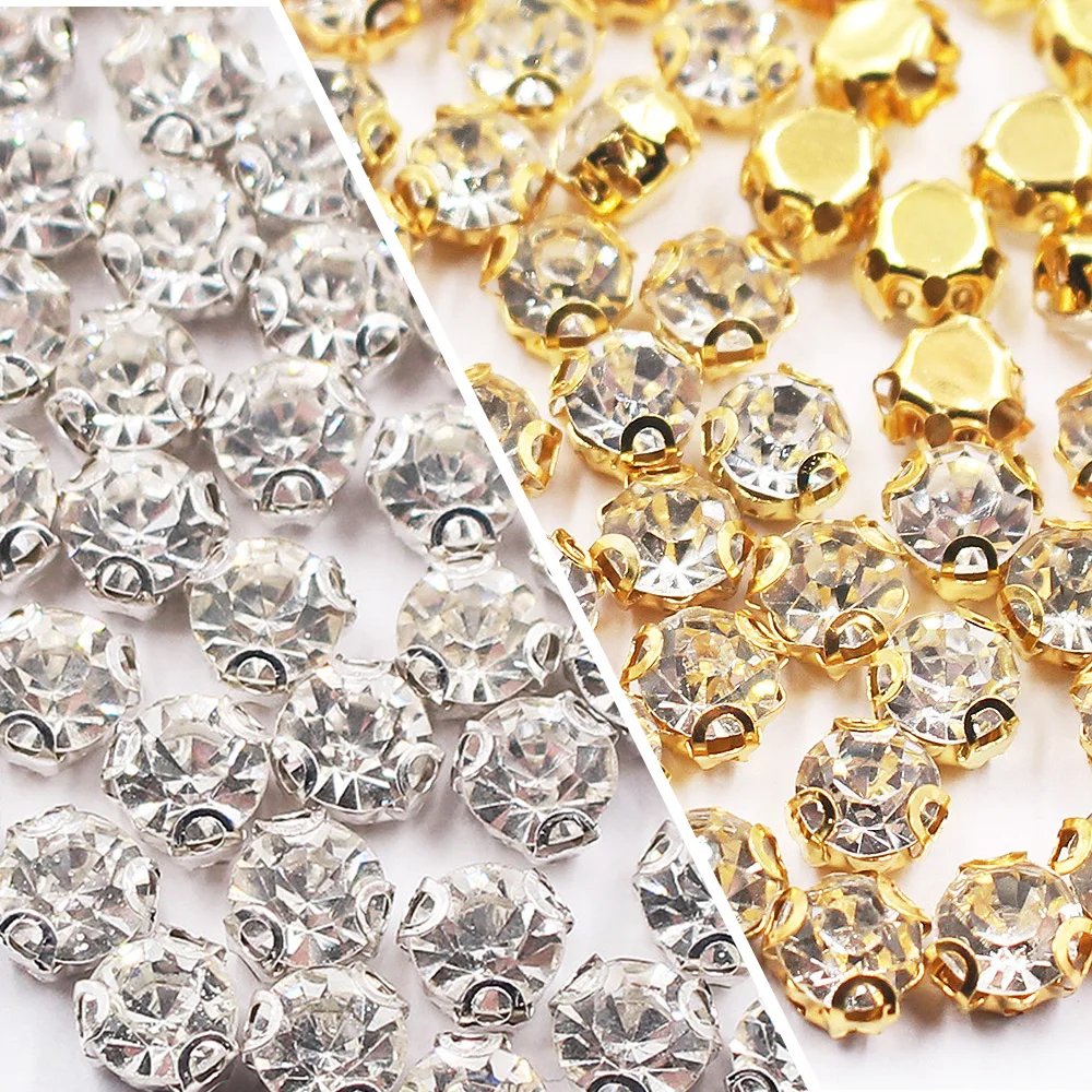 Ss16-Ss40 2D 3D Claw Sewing Rhinestones Shiny Crystals Glass Beads Stones Strass sew on Rhinestones for Clothes Decoration Gems