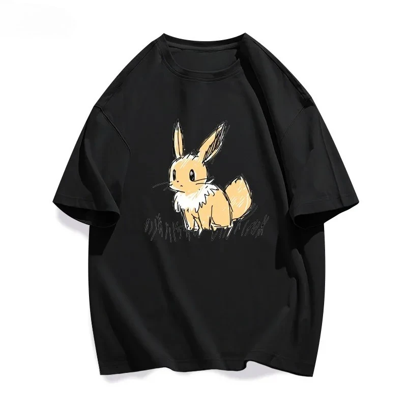 Pok É Mon Creative Graffiti Collaboration Short Sleeve T-shirt for Parent Child Summer Cotton Half Sleeve Casual