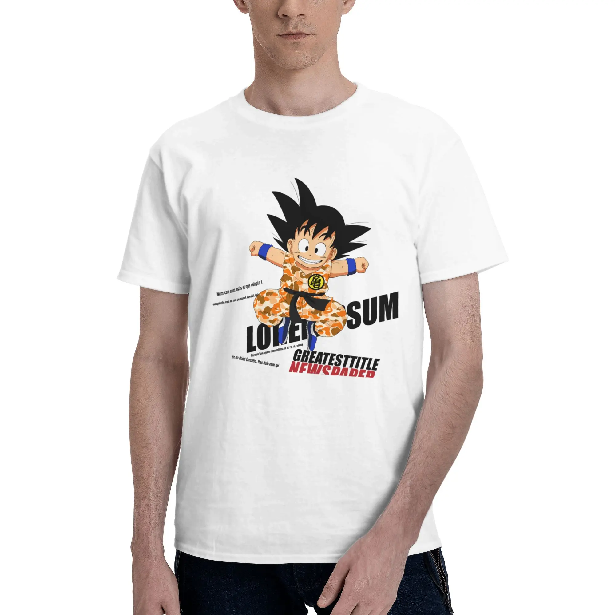 Camiseta Bandai Dragon Ball para hombre, ropa de Anime Goku, camiseta Crazy, camiseta de manga corta, algodón puro