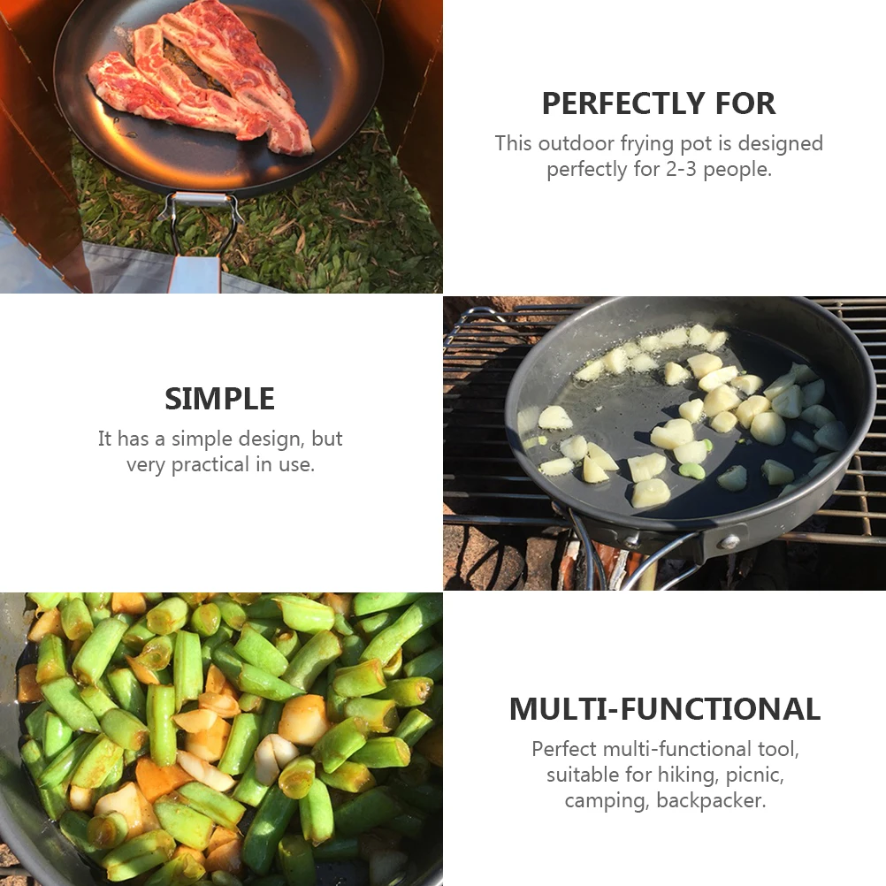 

Portable Pan Cooking Outdoor Cookware on Foot Equipment Pot Aluminum Travel Camp Utensils