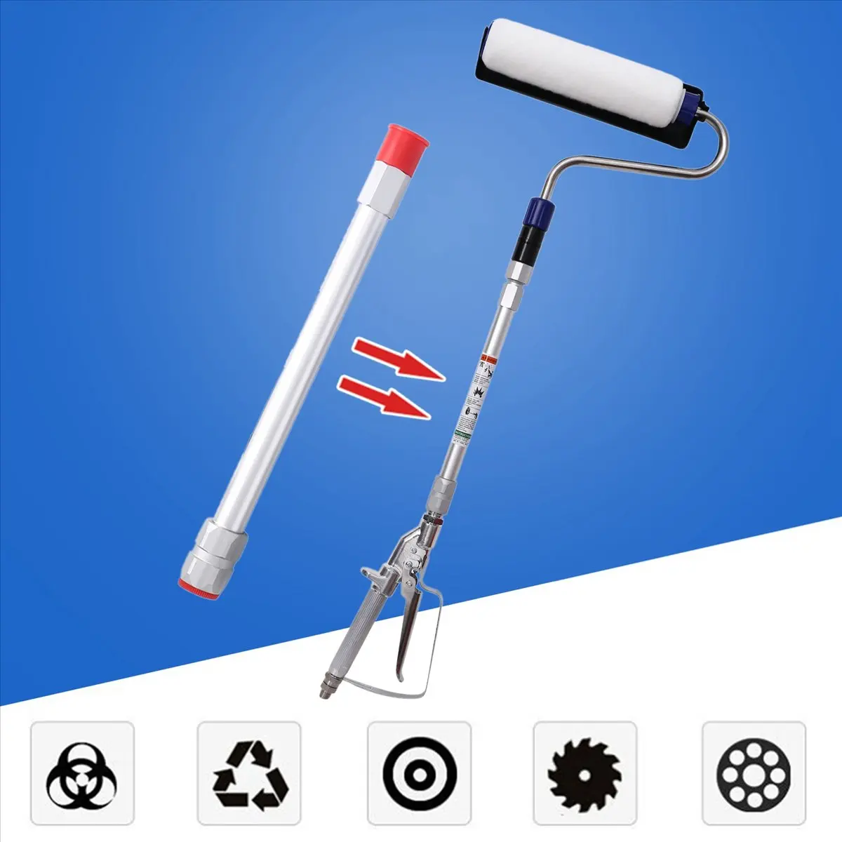 pistolet-de-pulverisation-hvlp-a75k-sans-air-avec-rallonge-robuste-de-30-cm-ideal-pour-pulverisateur