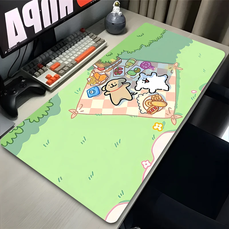 Gaming Extended Mouse Pad Gamer PC Computer Anime Dog Keyboard Pad PC Accessories Cute Desk Mat Offices Interior Accessories Rug