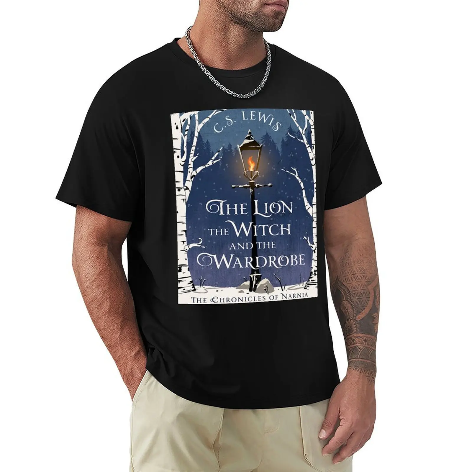 The Lion the Witch and the Wardrobe Lampost T-Shirt No Iron Casual Short Sleeve Top
