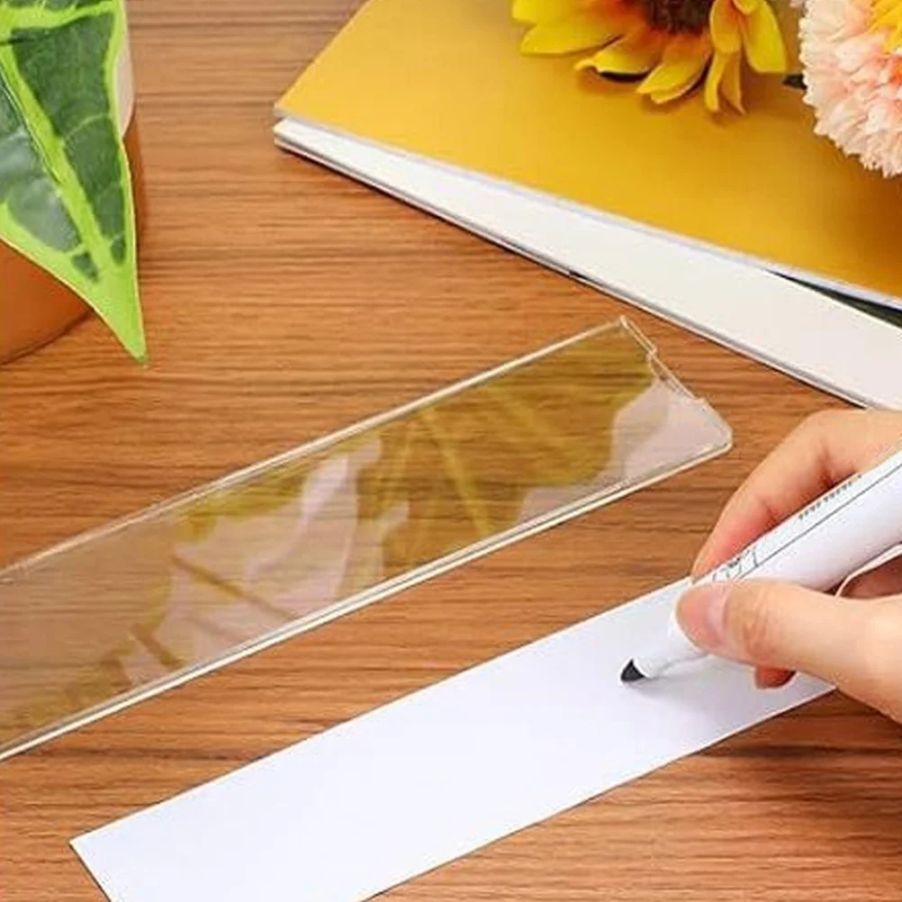 

5Pcs Transparent Acrylic Nameplate Holder Clear Wall Mount Name Plate Bracket for Office Door Sign Display Name Plate Holder