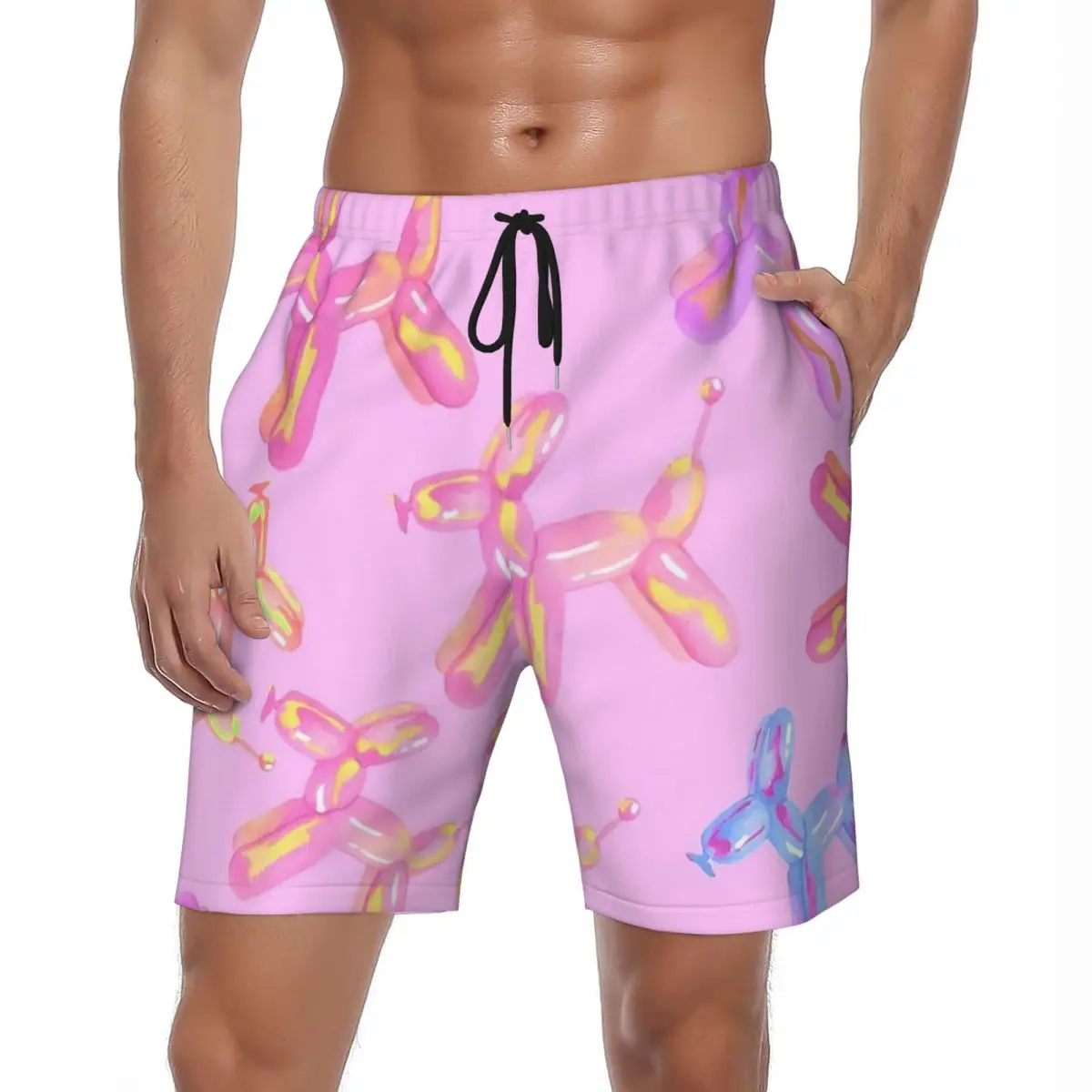 

Летние шорты для доски, мужские шорты с воздушным шаром для бега собаки, радужные розовые пляжные шорты на заказ, удобные пляжные плавки на Гавайях, большие размеры