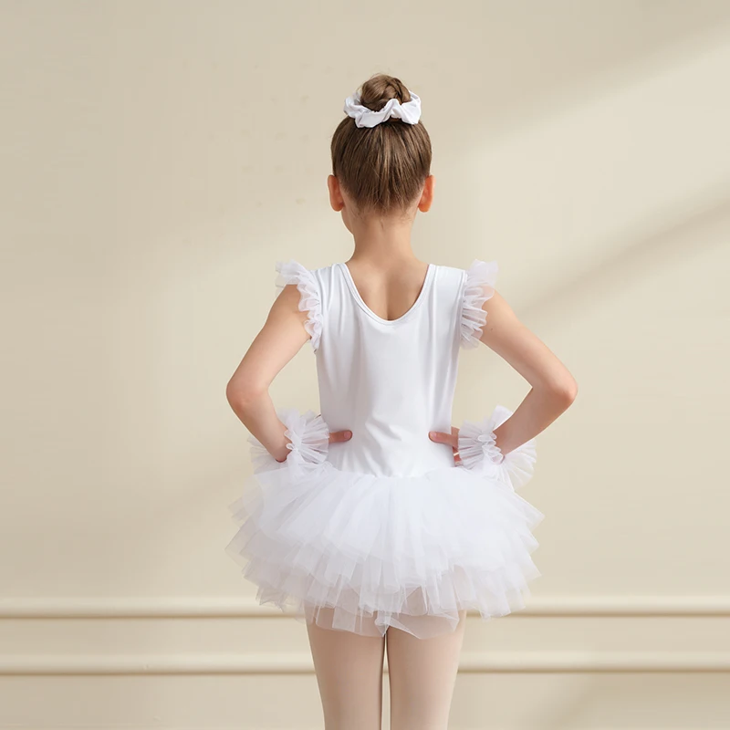Dziewczęca sukienka baletowa bez rękawów z tutu, zapinana na zatrzaski w kroku, strój baletowy, urocza sukienka baletowa z tutu dla dzieci.