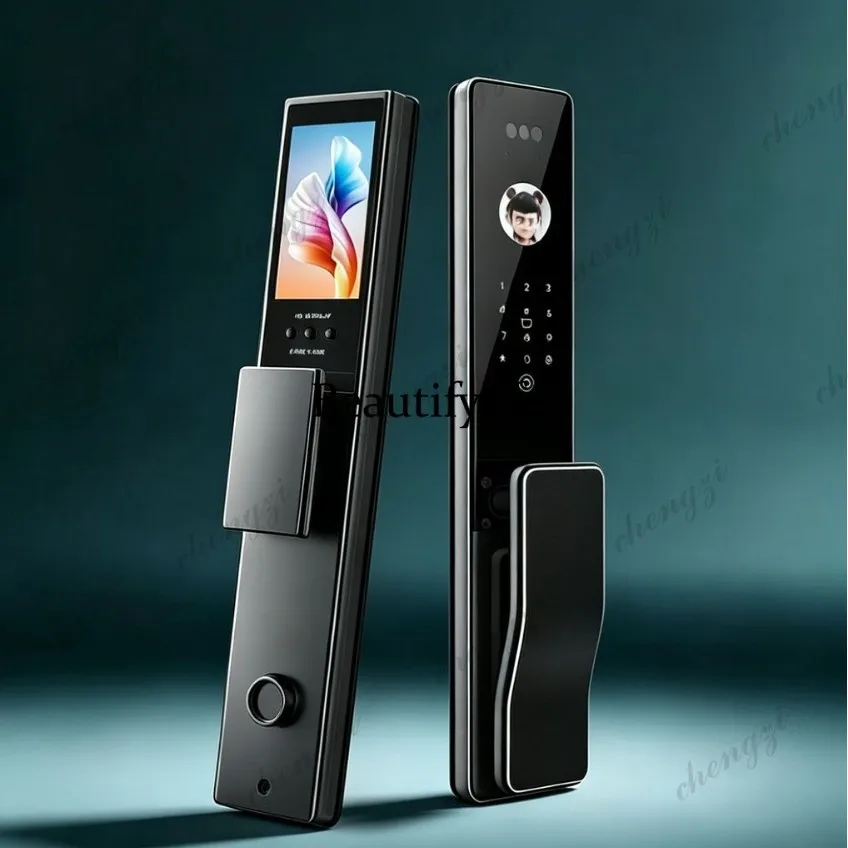 High definition smart door lock automatic, password, fingerprint lock home intercom