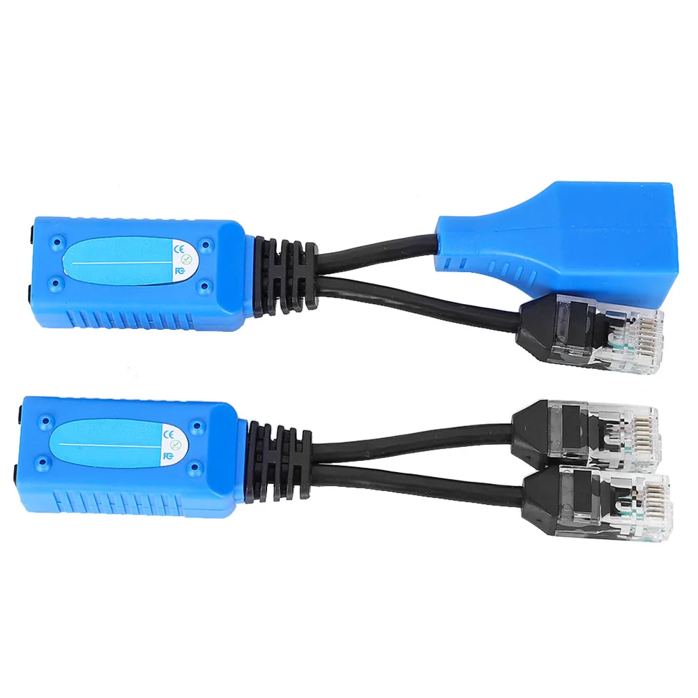 2 pièces séparateur RJ45 combinateur POE adaptateur connecteurs Kit de câble d'alimentation séparateur RJ45 combinateur