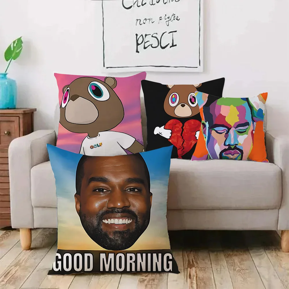 Funny Kanye West Meme Pillow Covers Cartoon Sofa Decorative Home Double-sided Printing Short Plush Cute Cushion Cover