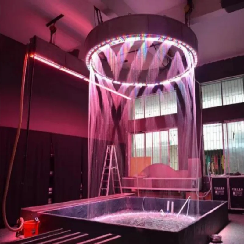 Commercial Fountain Stainless Steel Eco-friendly Double Water Curtain System Indoor Landmark Water Spray Modern