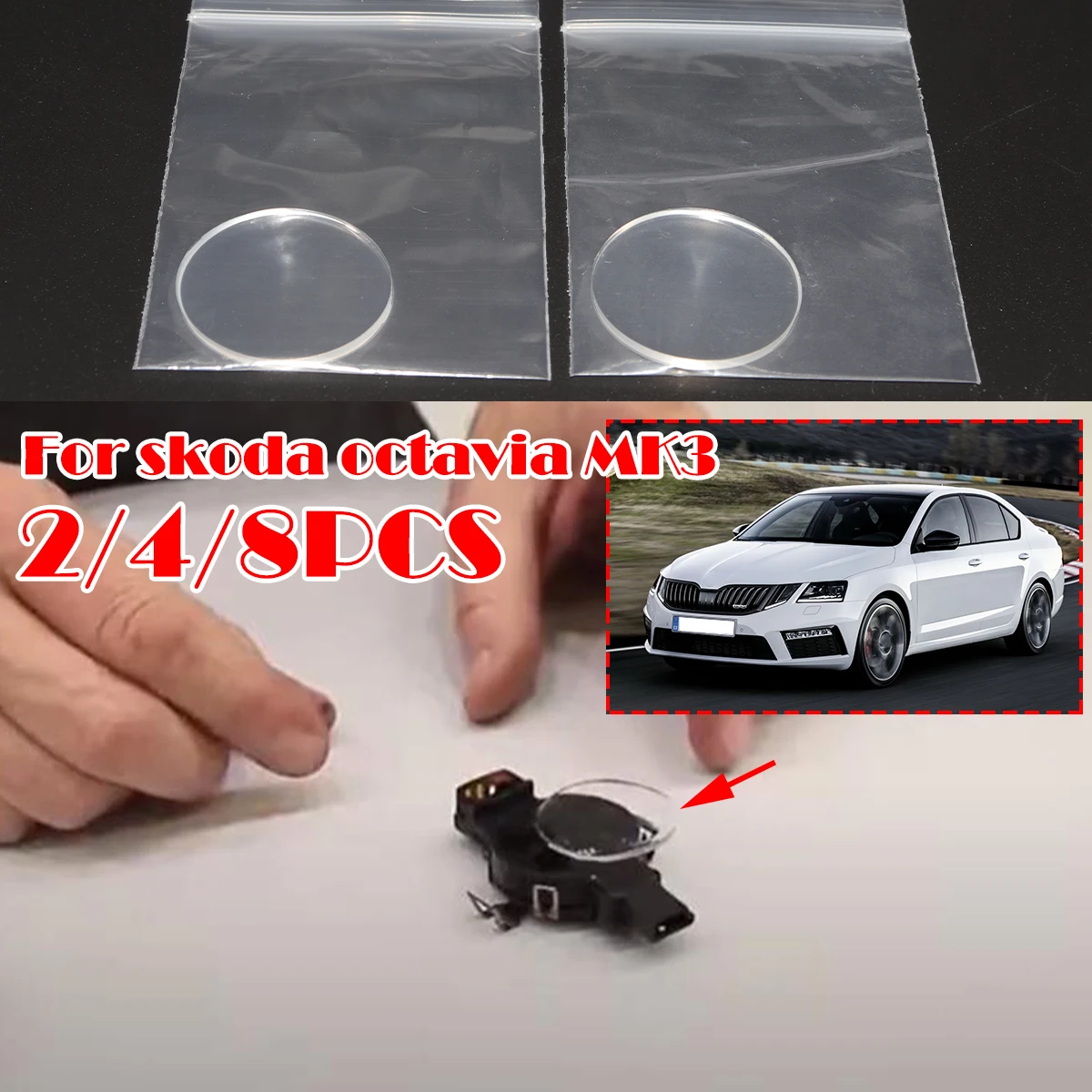 

2/4/8PC Rain Light Sensor Gel Pad for skoda octavia MK3 Kodiaq Adhesive Film Silicone Cushion Windscreen Chip Multi-Purpose Tape