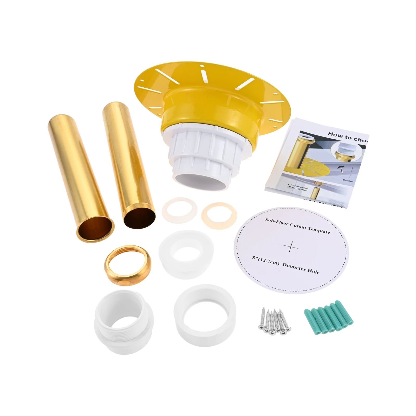 

1Set Freestanding Tub Drain Kit for Free Standing Bathtub With Tail Pipe Adapter Fits with l½Male,l½Female or1½''Threaded Drains