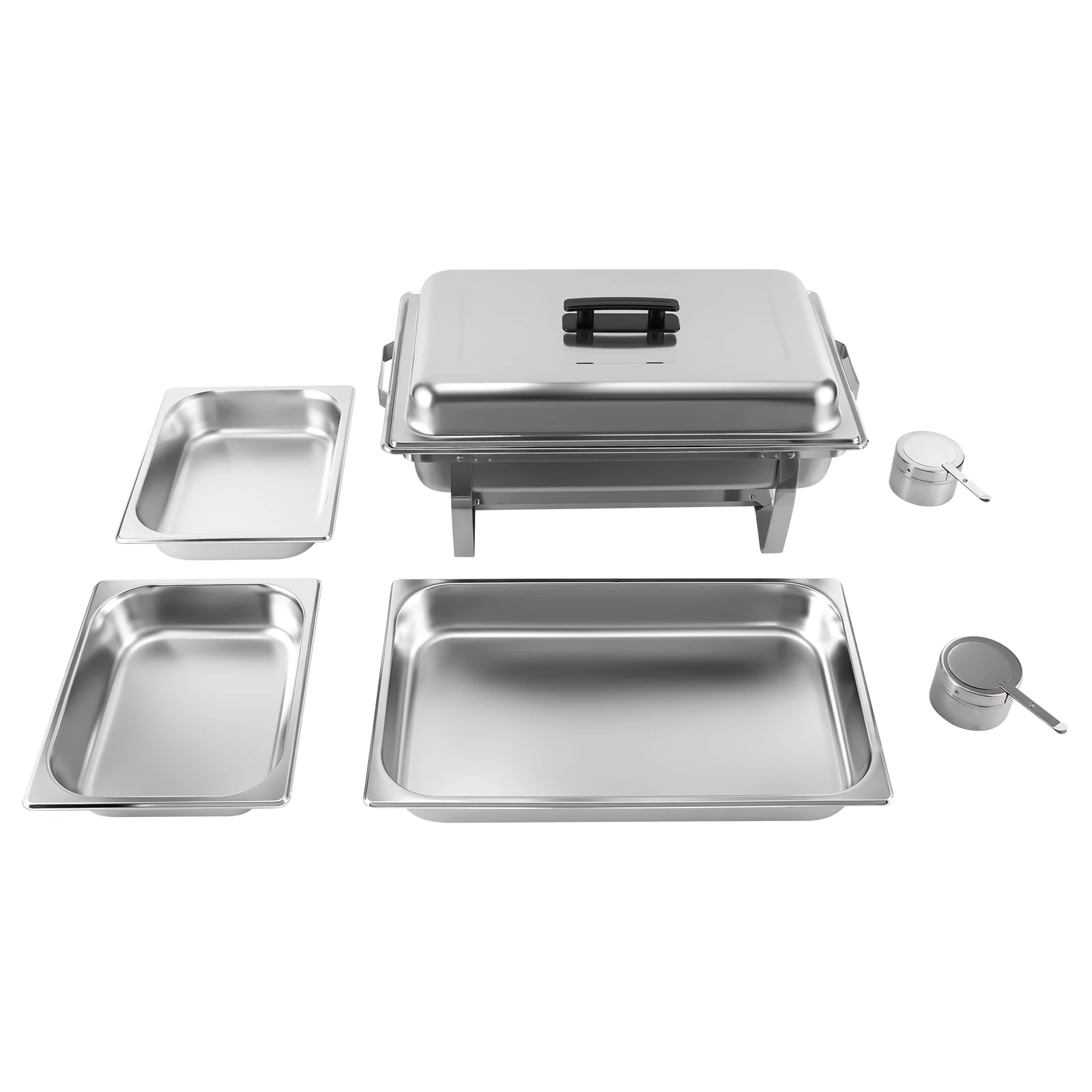 

Chafing Dish Buffet Set 9.51 Qt Chafer Complete Set Food Warmer Pan with Foldable Frame Water Trays Food Pan Fuel Holder