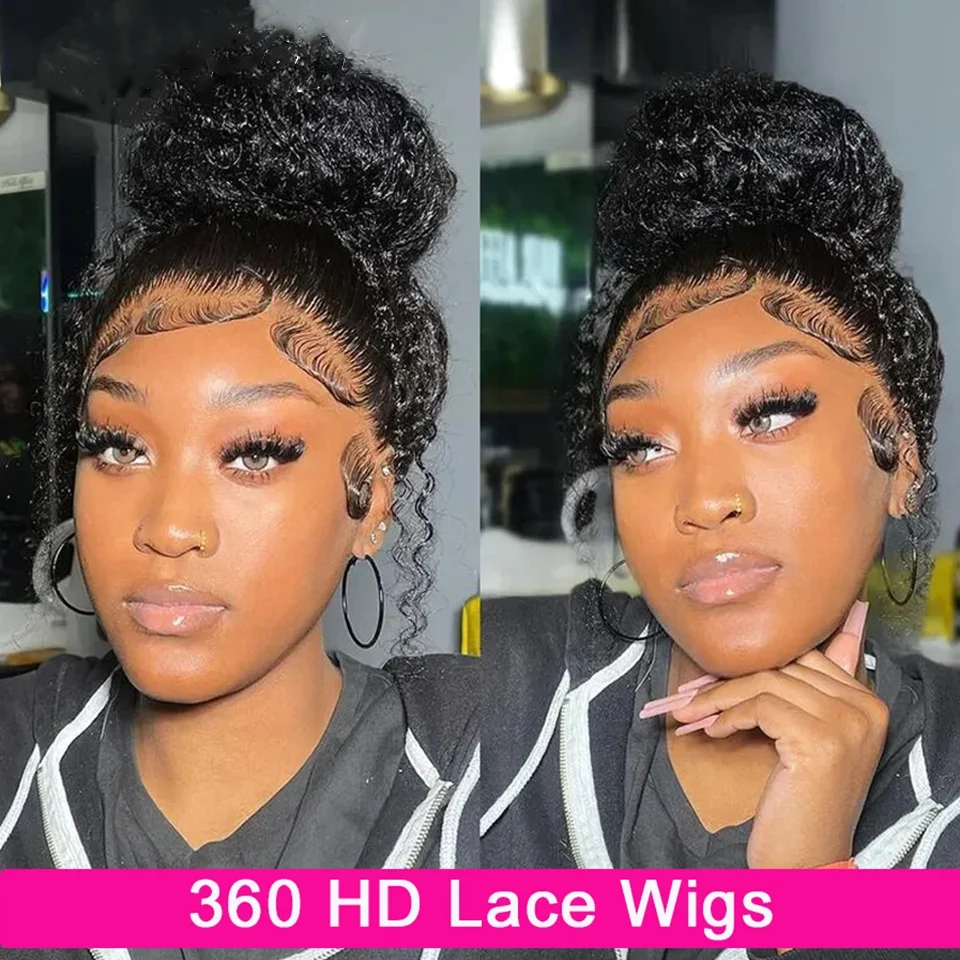 

360 Full Lace Wig Human Hair Kinky Curly Lace Front Human Hair Wigs For Women Brazilian Remy Jerry Curly HD Transparent Lace Wig