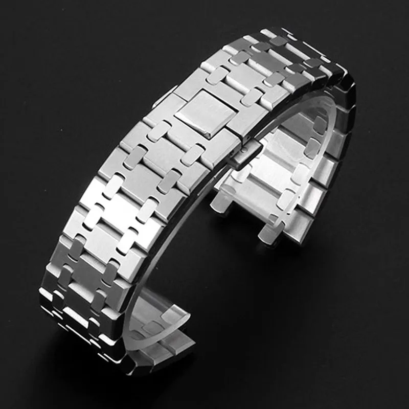 

316 Watchband Men Women Full Stainless Steel Bracelet For AP ROYAL OAK 15400 26331 15500 Watch Strap Folding Buckle 21mm 26mm