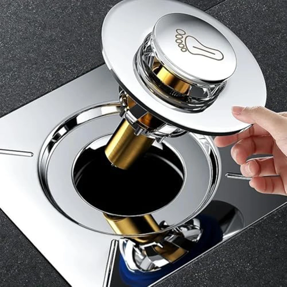 ABS Construction Foot Pedal Drain Contemporary Bathroom Easy Maintenance System Efficient Drainage Robust Material