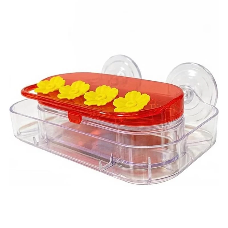 ABEZ Easy To Clean And Refill Window Hummingbird Feeder Strong Suction Cup Humming Bird Feeder With 4 Feeding Ports