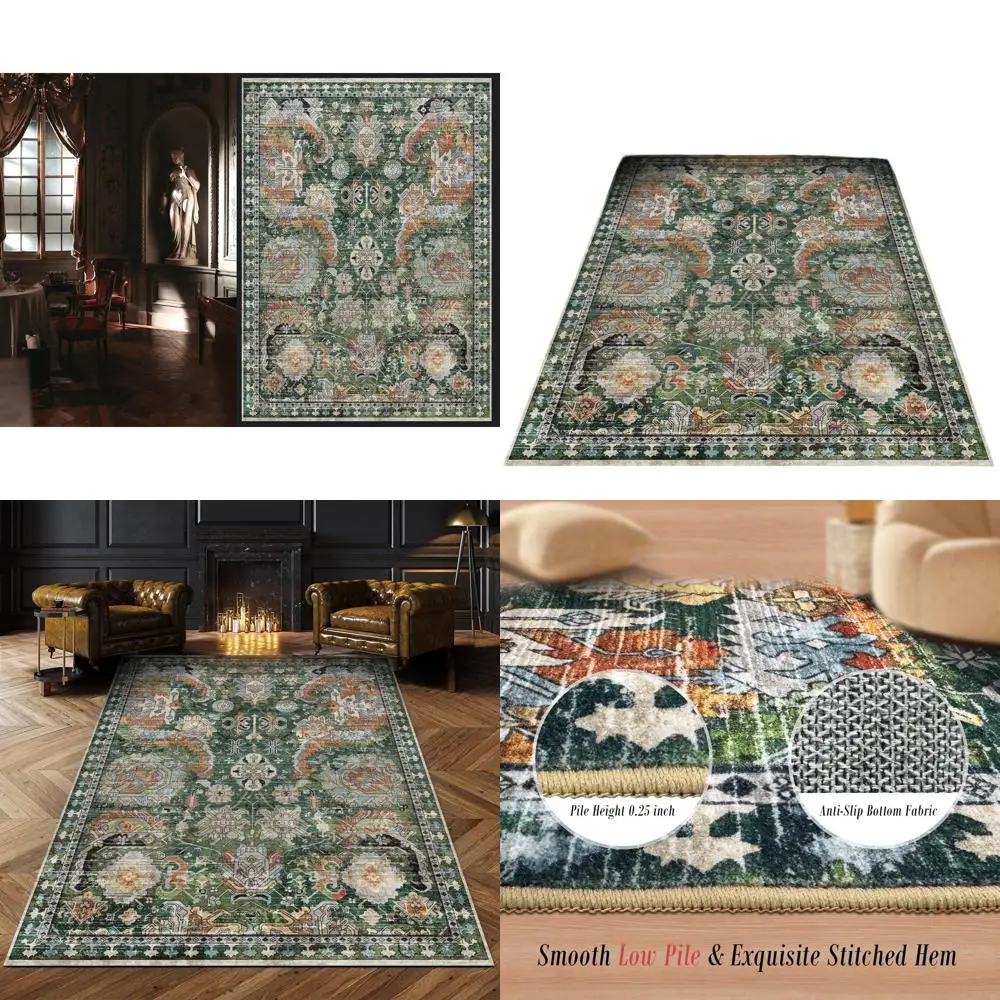 

Washable Area Rugs - Perfect for Living Room, Bedroom, Kids Room, Nursery - Stain & Water Resistant Non-Slip, Pet & Child Friend